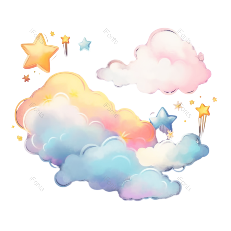 元素图片,卡通元素,天空PNG,可爱星星免抠素材